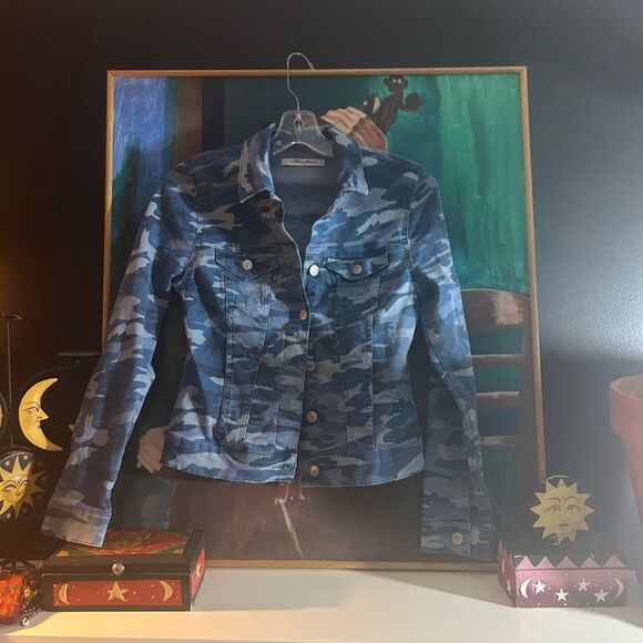 Y2K Mavi Blue Camo Jean Jacket XS - Picture 11 of 14